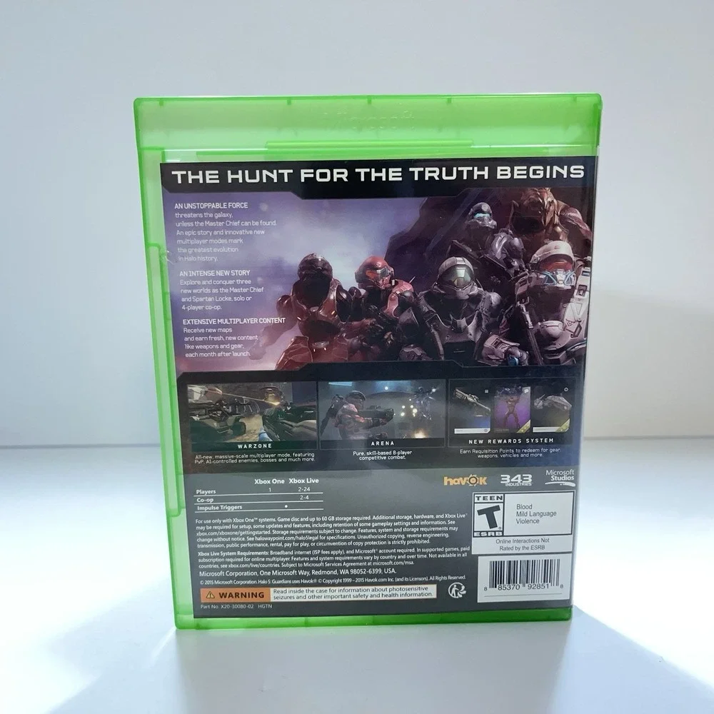 Halo 5 Guardians Microsoft XBOX One 2015 With Inserts No Manual Tested/Works